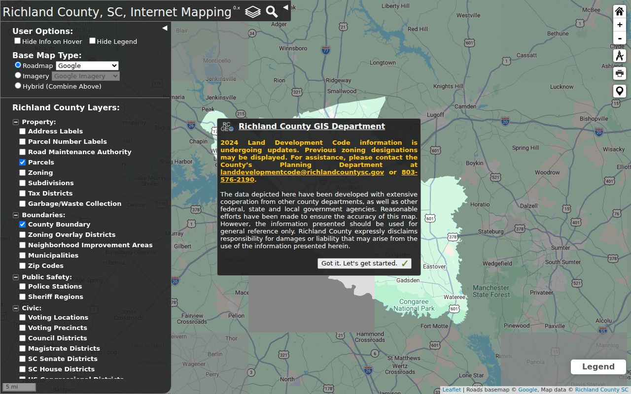 Columbia neighbors Richland DataViewer parcel map
