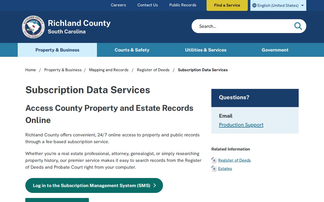 Columbia street directory Richland Register of Deeds subscription search information